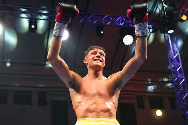 Carl Fail is all smiles after his win over Jose Manuel Lopez Clavero at York Hall on Friday night