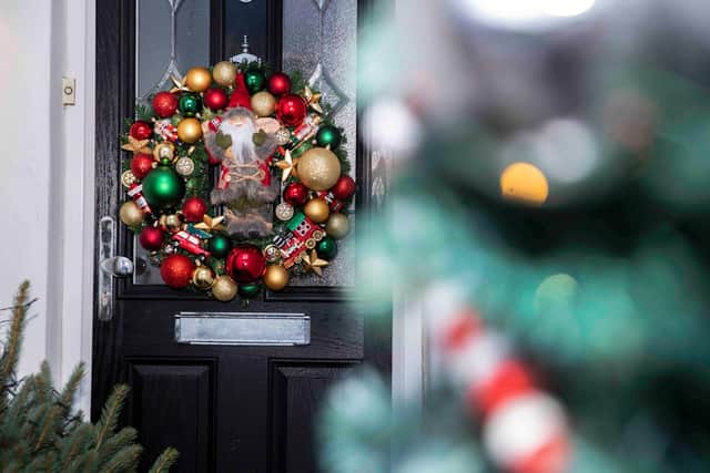The Christmas wreath was handmade by Katie Coleman. Photo by Kirsty Edmonds