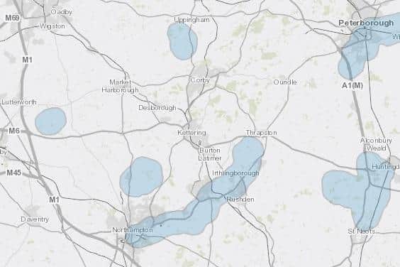 The areas of 'higher risk' of avian flu are marked in light blue