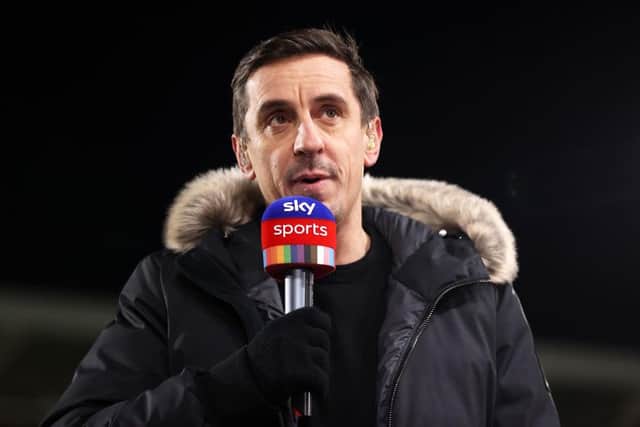 Gary Neville was on Sky Sports duty on Friday night.