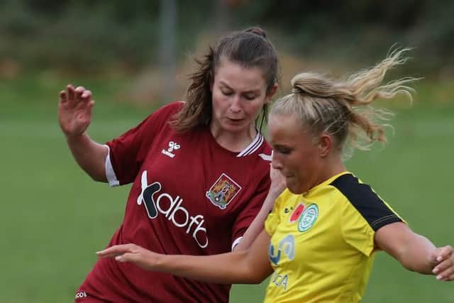Abbie Brewin was on target for the Cobblers in their 4-2 defeat at Lincoln City