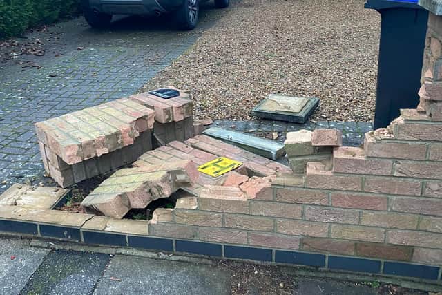 Whatever did the damage took out most of the wall