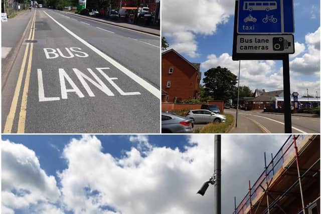 The bus lane and camera in St James' Road