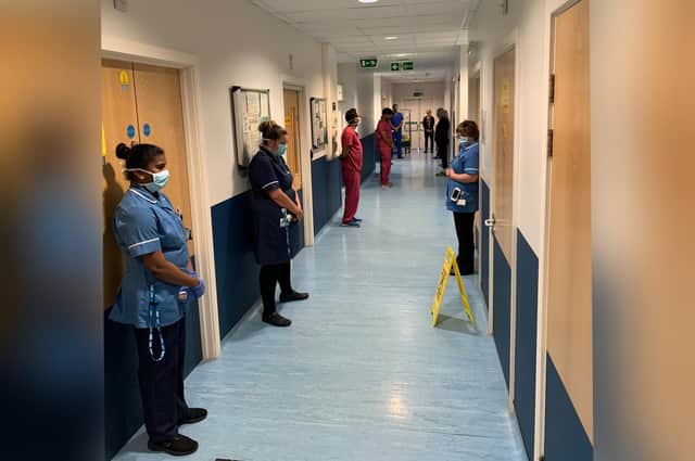 The KGH staff minute's silence. Credit: Dr Ajay Verma