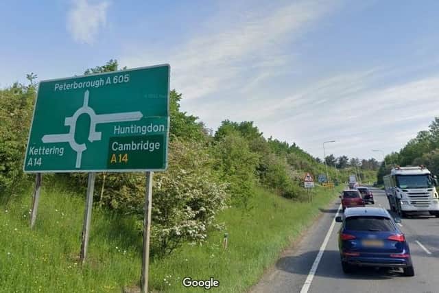 Traffic is crawling on the A45 towards the A14 following a crash on Tuesday morning