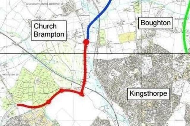 The North West Relief Road will link the A428 and the A5199 — and eventually join up with a new stretch of carriageway to the A43