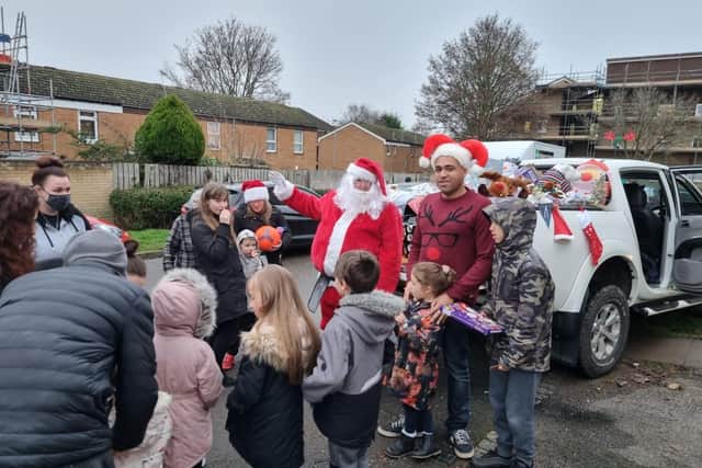 Santa delivered hundreds of chocolates to children in Ecton Brook