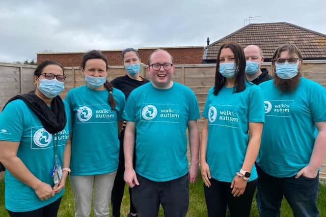 Spinney Hill House care home staff on their 'Walk for Autism' in March 2021.