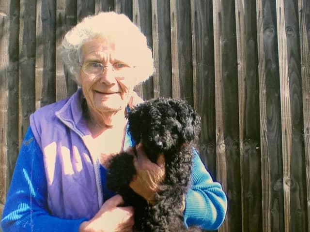 Pam seen with her best friend Poppy, who is now in the care of a friend.