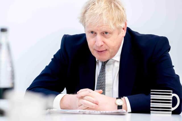 Boris Johnson during last week's visit to Northampton