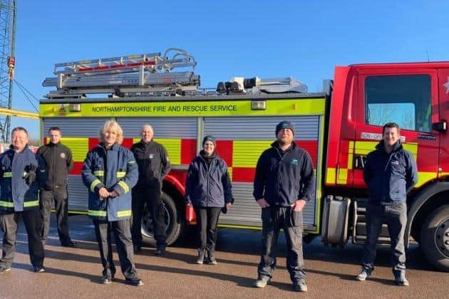 Staff at Gayton Marina were taught water safety training by Northants firefighters.