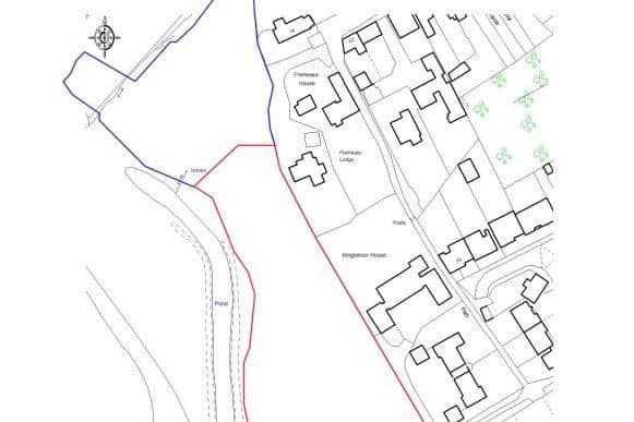 The red outlined area is where the houses could be built