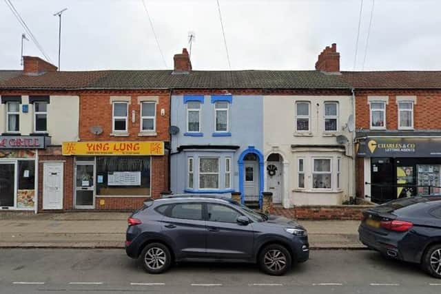 The applicant wants to convert the blue and the white residential property on St Leonard's Road into one takeaway with flats upstairs