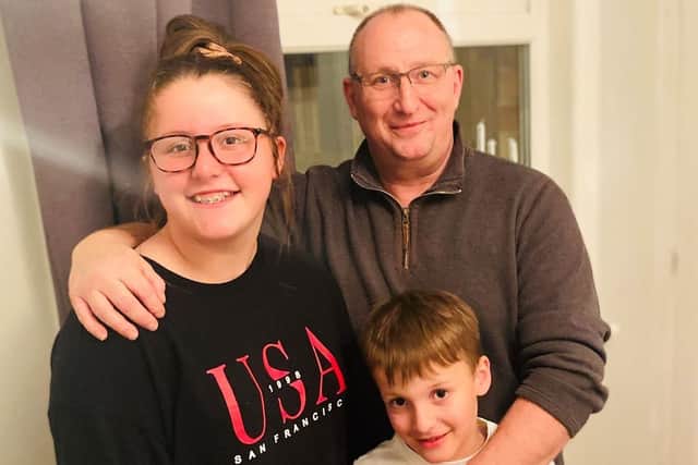 Gavin with his children Jasmine and Matthew.