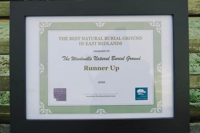 The Windmills won runner-up for best natural burial ground in the East Midlands.