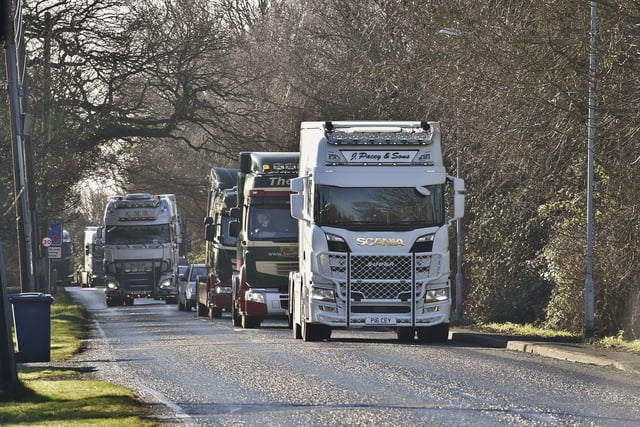 The funeral of Jason Cowling at St Thomas a Becket Church, Ramsey which was attended by a convoy of lorry drivers. Pictures: David Lowndes.