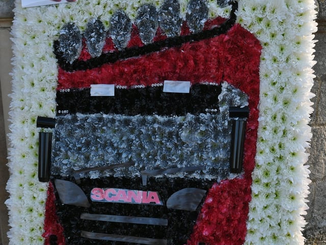 The funeral of Jason Cowling at St Thomas a Becket Church, Ramsey which was attended by a convoy of lorry drivers. Pictures: David Lowndes.