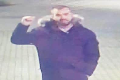 Police want to identify this man following an incident in which a police car was damaged on Saturday