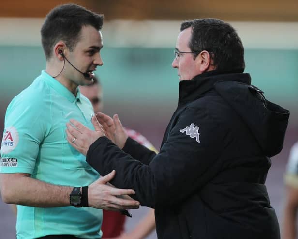 Gary Bowyer was in trouble with referee Tom Nield. Picture: Pete Norton.