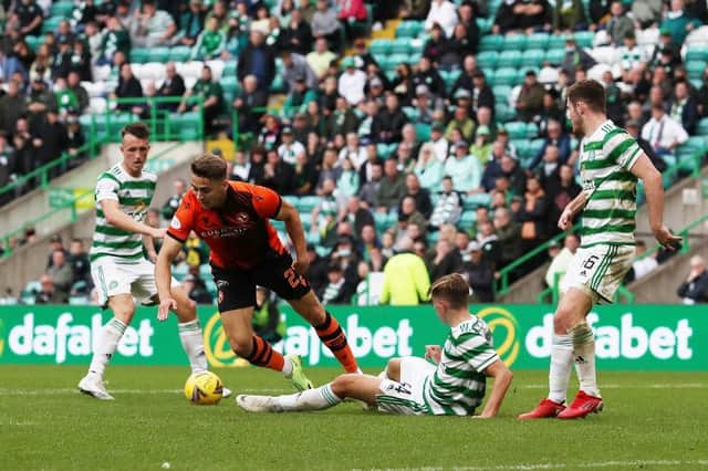 Louis Appere in action for Dundee United against Celtic. Picture: Pete Norton.