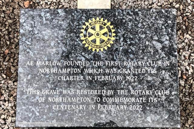 The descendent organisation restores their founder's grave with a new headstone