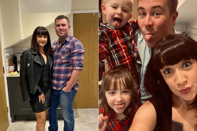 Raven, 34, and Keiron Sprague, 38, with their children Willow, 6, and Oakley, 1.