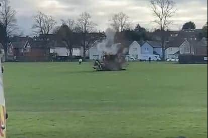 The controlled explosion took place at Far Cotton Rec on Thursday afternoon