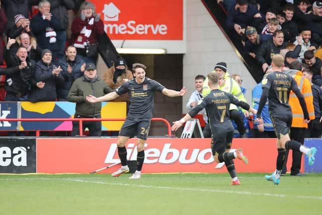 Louis Appere scored just nine minutes into his Cobblers debut. Picture: Pete Norton.
