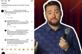 Comedy star Jason Manford confirmed he will not be performing at Wicksteed Park