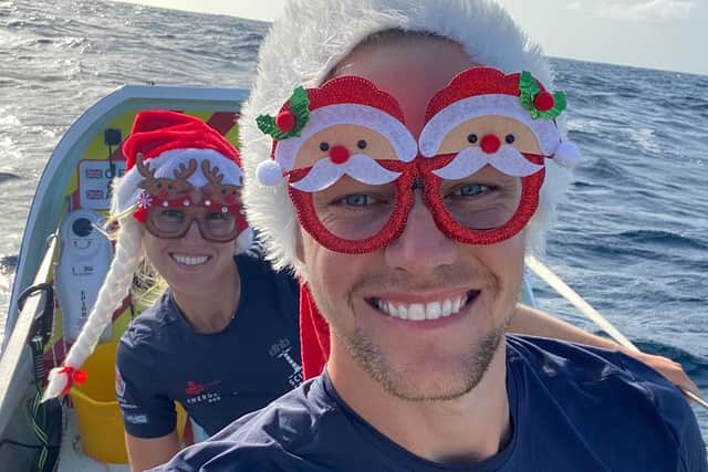 The couple spent Christmas day in mid-Atlantic