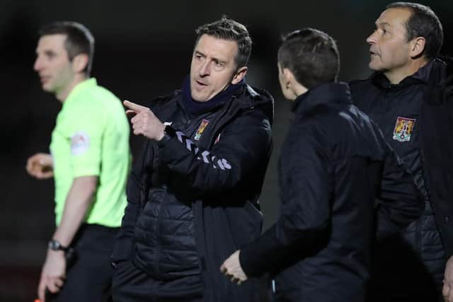 Jon Brady aired a few grievances with the fourth official, resulting in a yellow card.