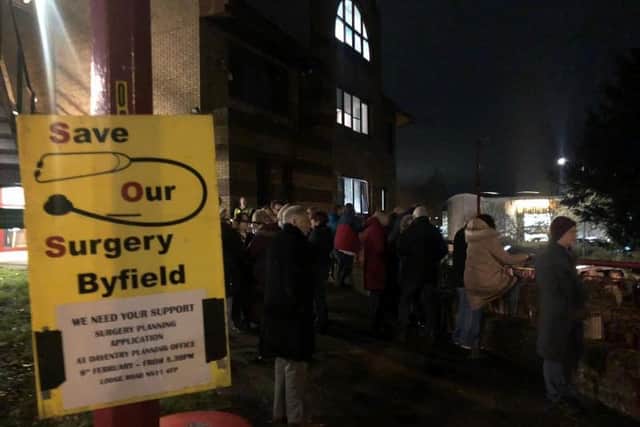 Braving the cold for Byfield.