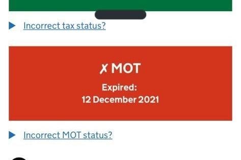 Police stopped a car on Wednesday for not having a valid MOT.