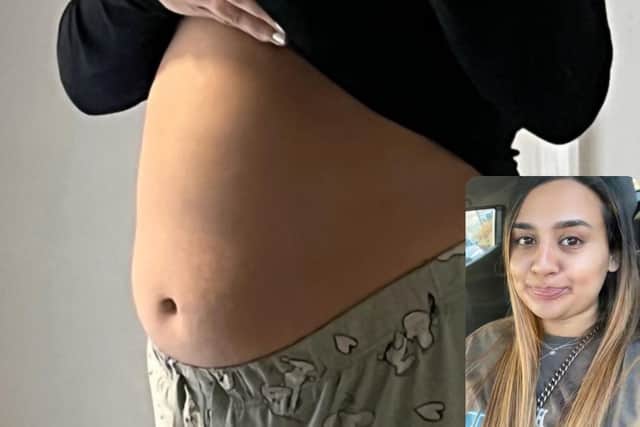 Manisha's stomach swelled to a size expected of a seven month old pregnancy.
