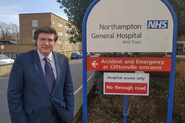 Andrew Lewer pictured at Northampton General Hospital