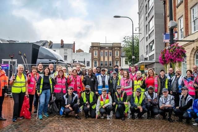 Volunteers at last year's tidy up own town event.