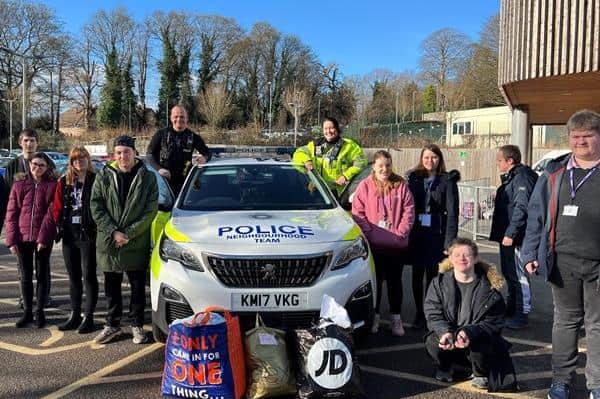 The PCSOs visit Daventry Hill to launch the community project.