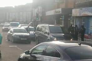 Police seen in Kettering Road.