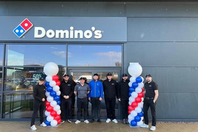 The team at the new Domino's in Moulton