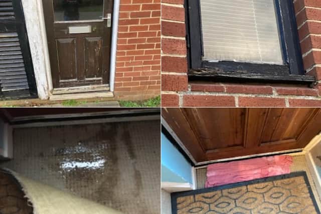 The NPH home has faulty and "rotting" doors and windows that cause the house to flood every time it rains.