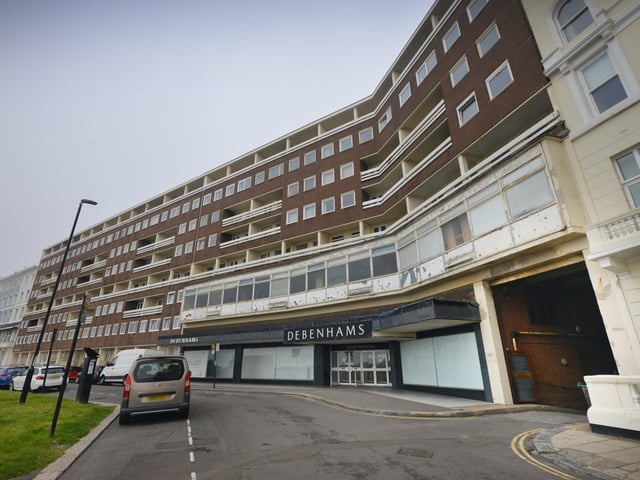 The old Debenhams site in Hastings - Robertson Terrace SUS-220224-134213001
