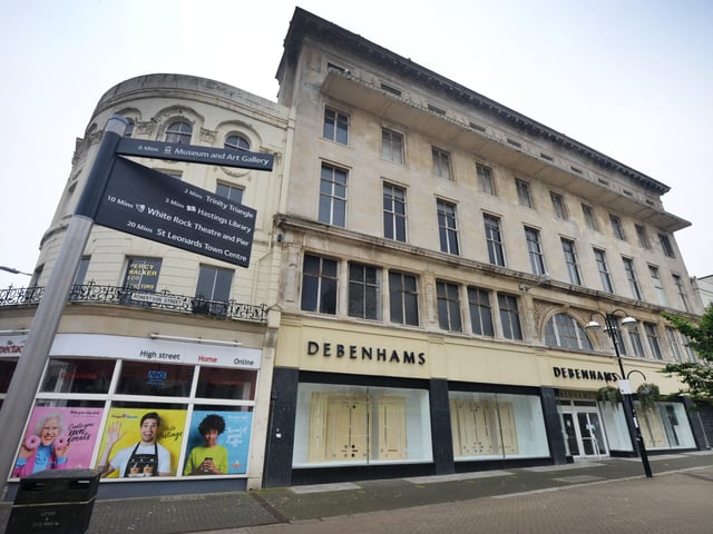 The old Debenhams site in Hastings - Robertson Street SUS-220224-134027001