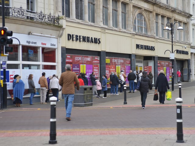 Debenhams in Hastings reopens on April 12 2021 for its closing down sale. SUS-220224-134125001