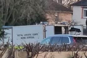 The bomb squad at the scene.