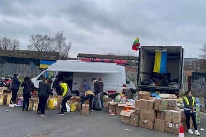 Hundreds of people came out to donate essential supplies
