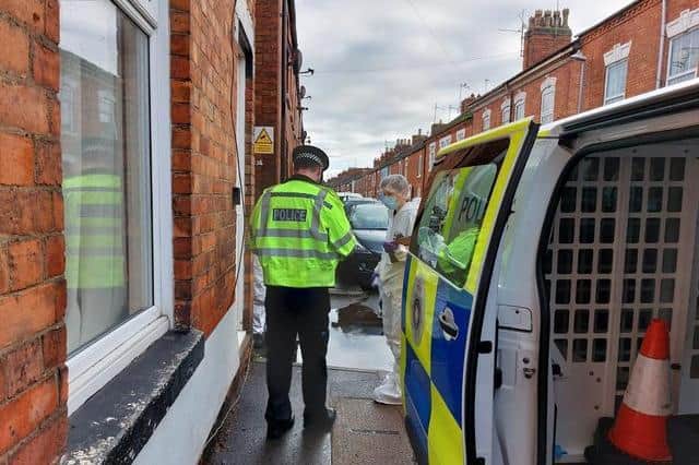 Police at the scene.