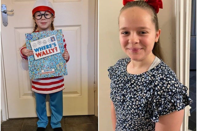 Three-year-old Ava from Happy Days Pre-School Playgroup in East Preston, sent in by Chelle Belle Pritchard, and Matilda Barnard, ten, from St Catherine's Catholic Primary School, dressed as Matilda Wormwood