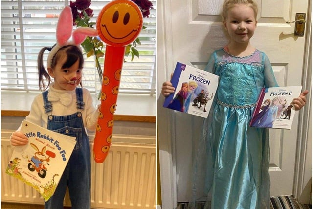 Four-year-old Ivy, from Happy Days Pre-School Playgroup in East Preston, dressed as Little Rabbit Foo Foo, sent in by Debbie Hobbs, and Nathan Perry's princess, four-year-old Sophia from River Beach Primary School dressed as Elsa