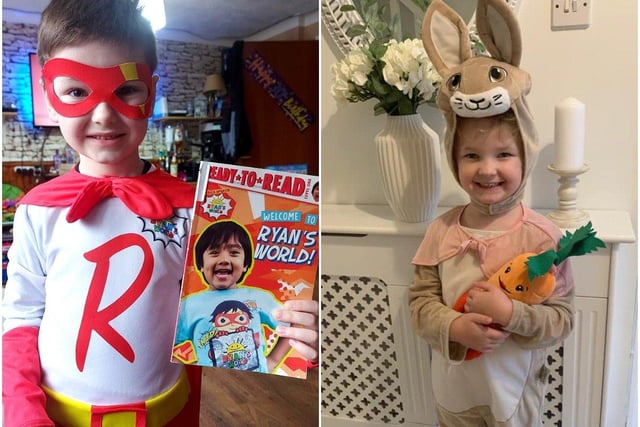 Harry, five, from River Beach Primary School as Ryan from Ryan's World, sent in by Vicky Pentecost, and four-year-old Ruby from Happy Days Pre-School Playgroup in East Preston, sent in by Claire Hutchison Chrissy Golby