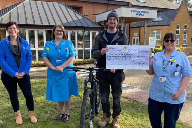 Sam Rawsthorne, from top team fundraisers, ‘Team Rawsthorne', with the fundraising team at Cynthia Spencer.